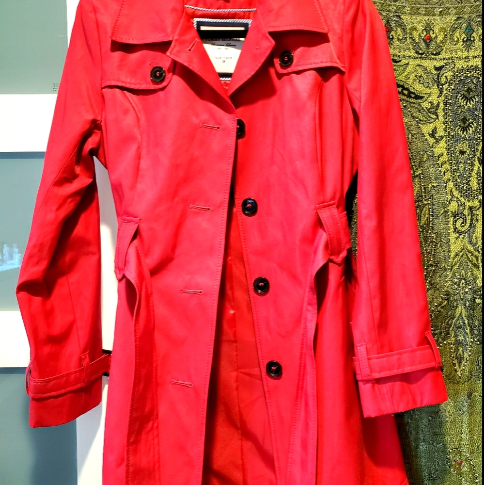Women's Pink Tommy Hilfiger belted trench